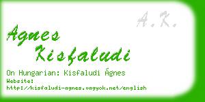 agnes kisfaludi business card